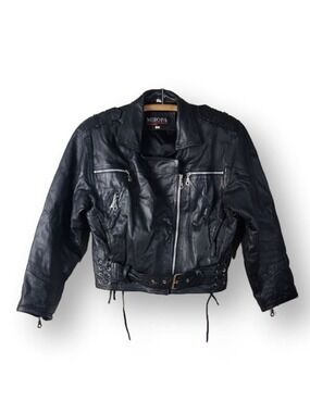 Vintage Miropa Leather Biker Jacket Size Small